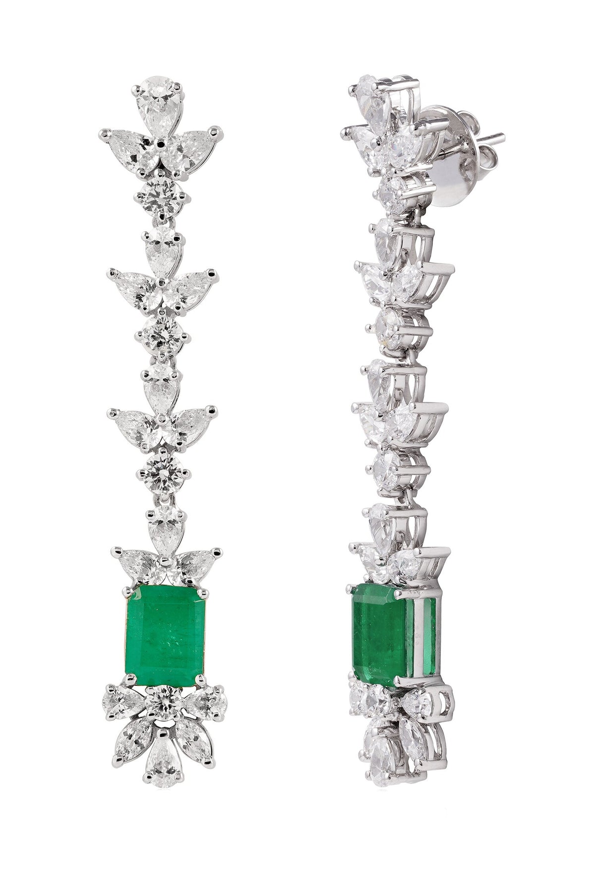 Emerald & White Stone Danglers 