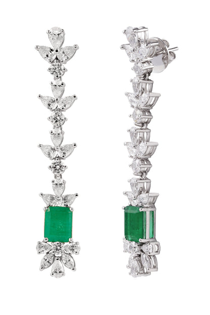 Emerald & White Stone Danglers 