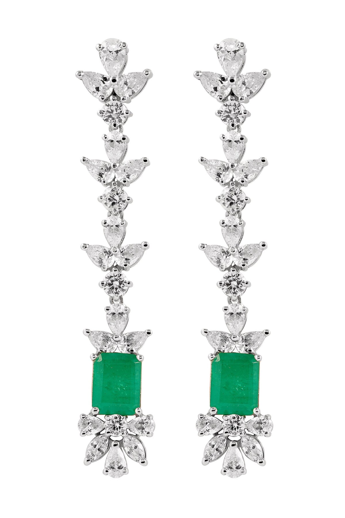 Emerald & White Stone Danglers 