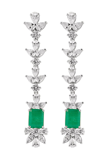 Emerald & White Stone Danglers 