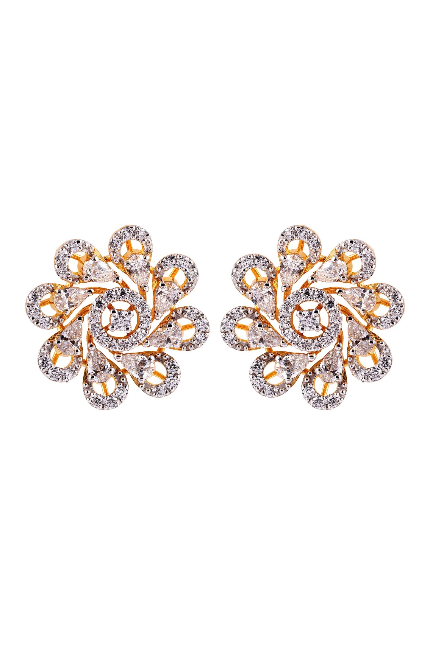 Designer Floral Stud Earrings 