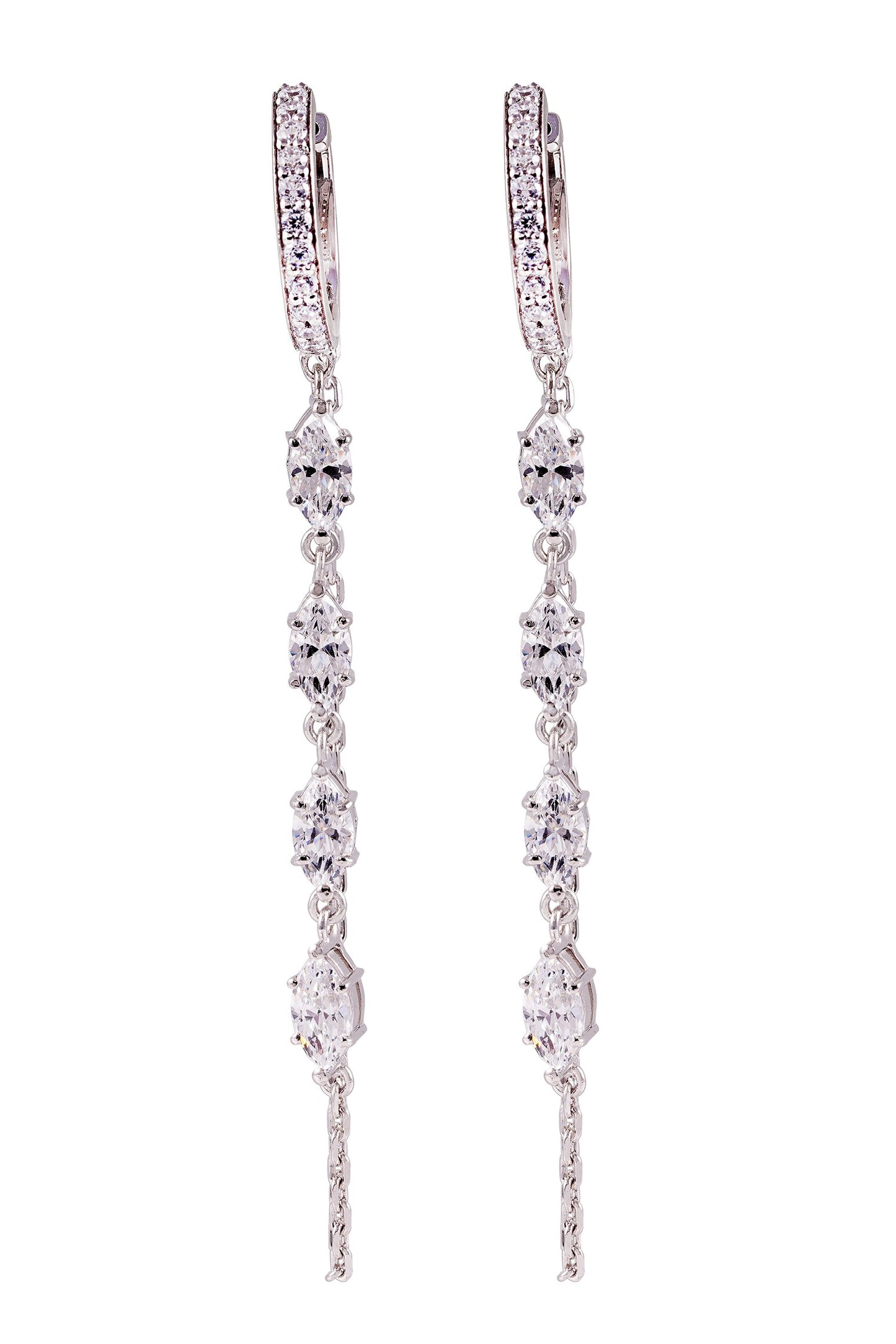 Embellished Loop Chain Hoops 