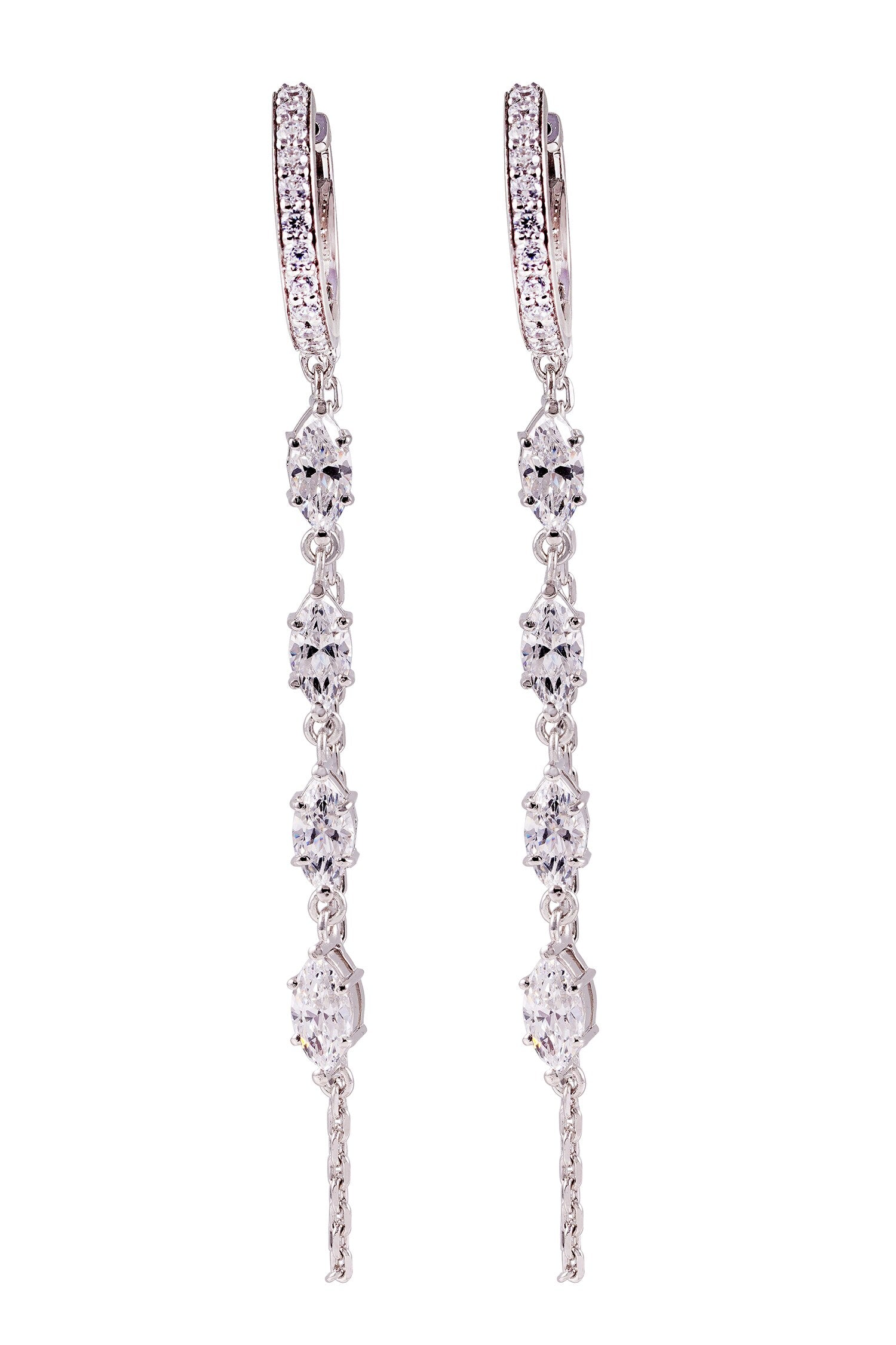 Embellished Loop Chain Hoops 