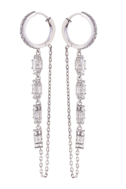 Embellished Loop Chain Hoops 