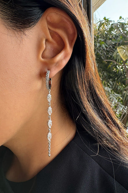 Embellished Loop Chain Hoops 