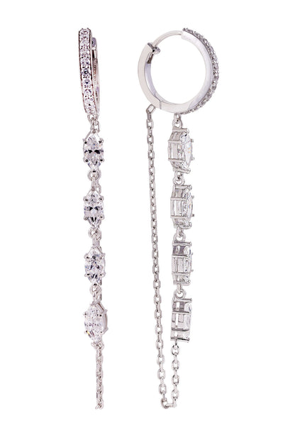 Embellished Loop Chain Hoops 