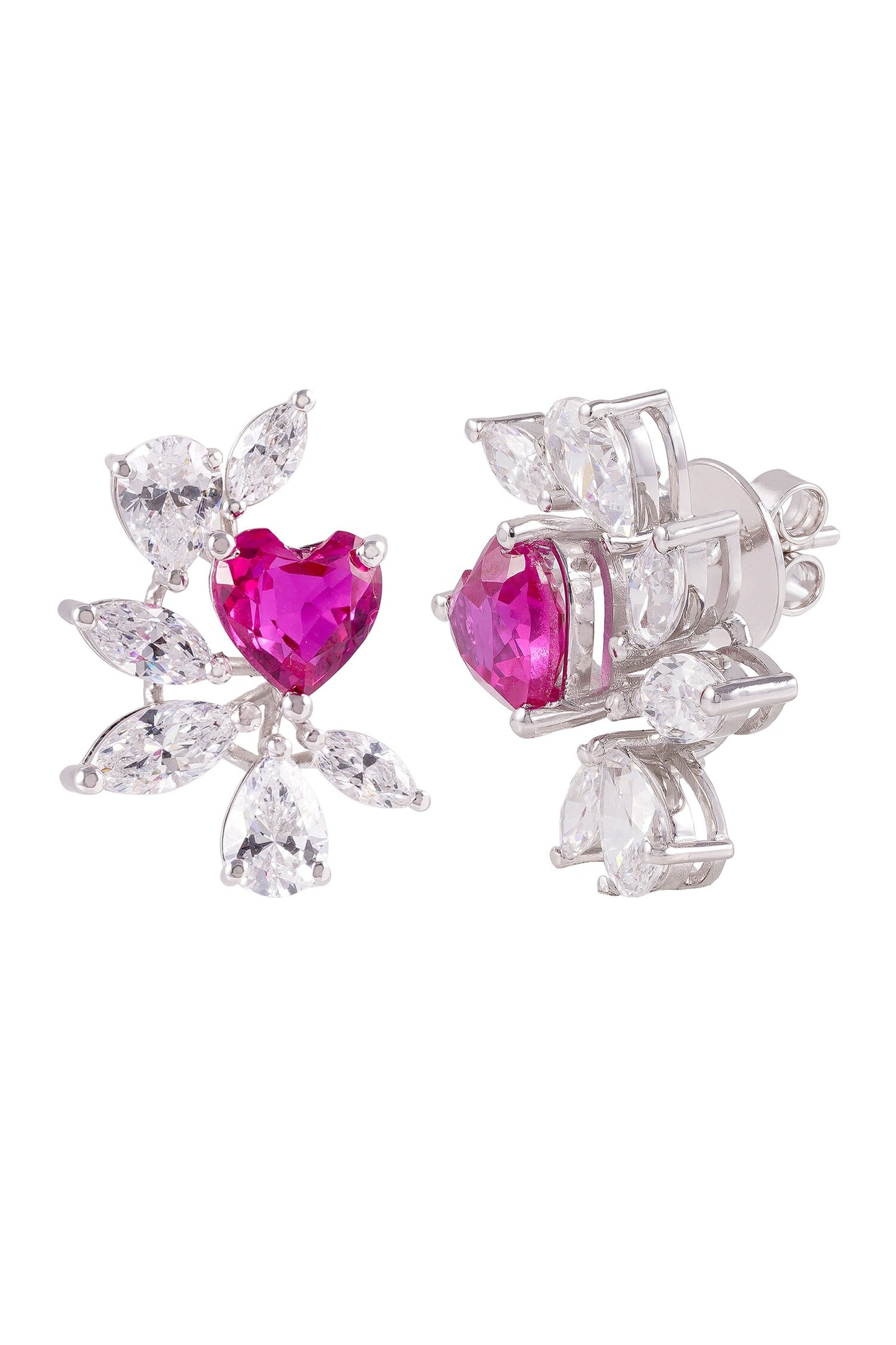 Delisa Heart Shaped Stud Earrings 