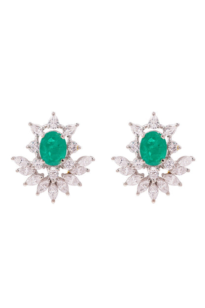 Emerald Green Stud Earrings 