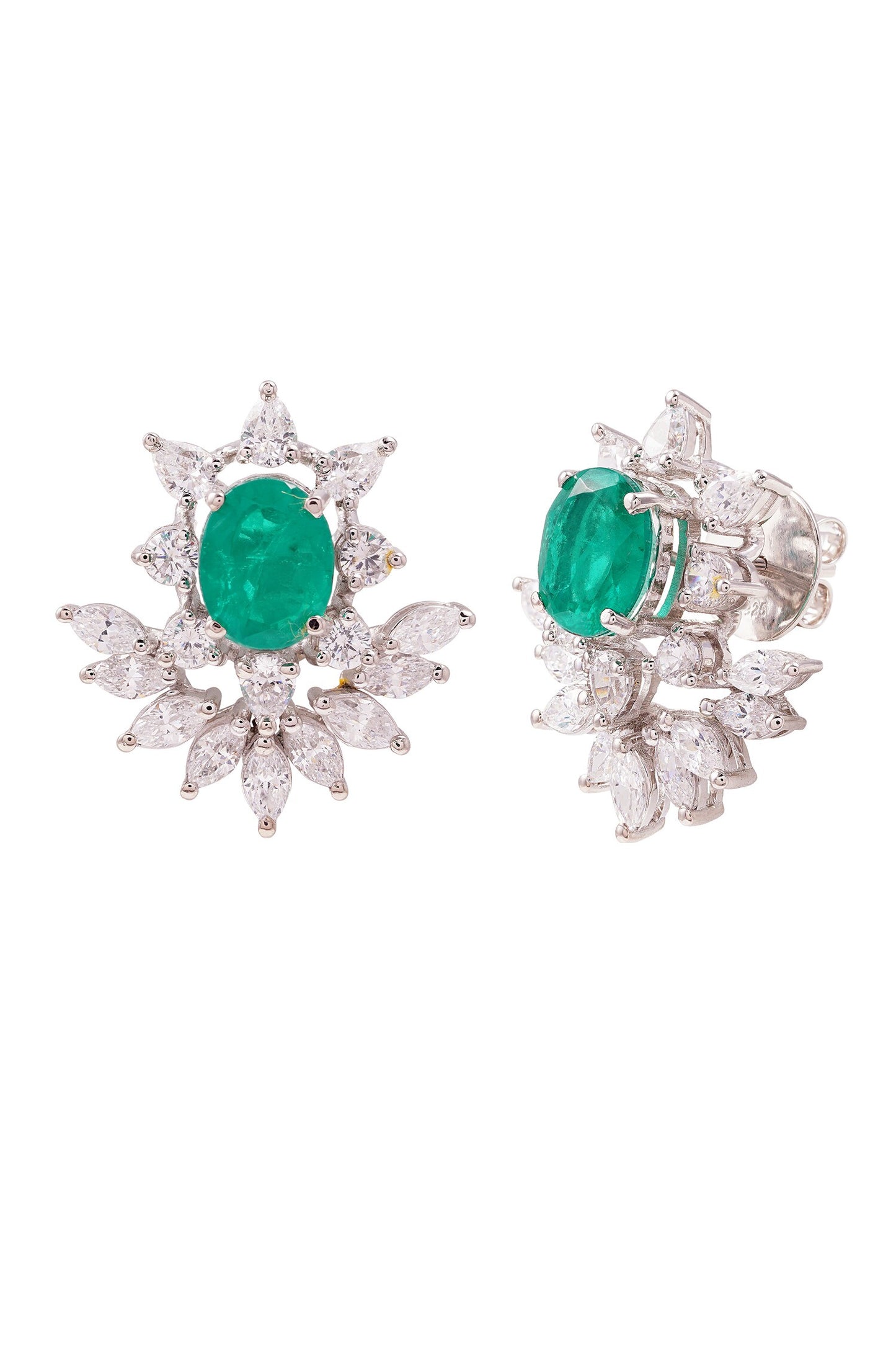 Emerald Green Stud Earrings 