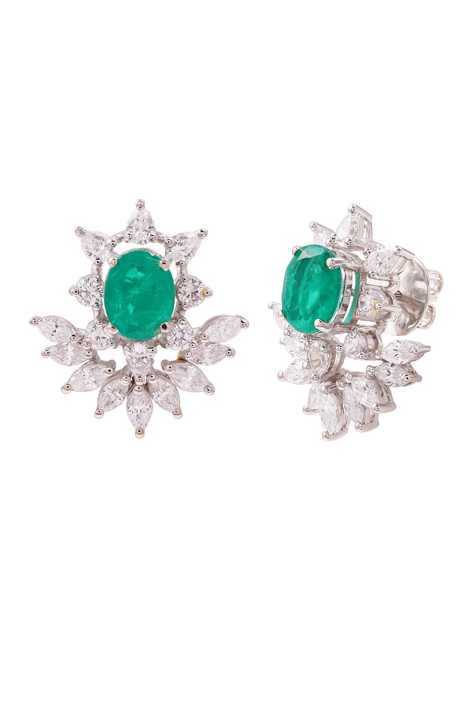 Emerald Green Stud Earrings 