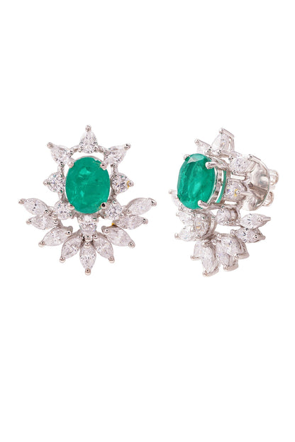 Emerald Green Stud Earrings 