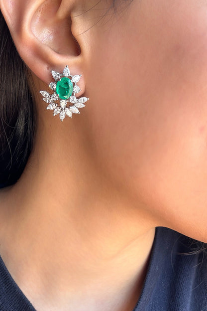 Emerald Green Stud Earrings 