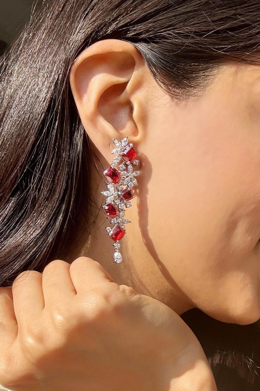 Florenza Red Dangler Earrings 