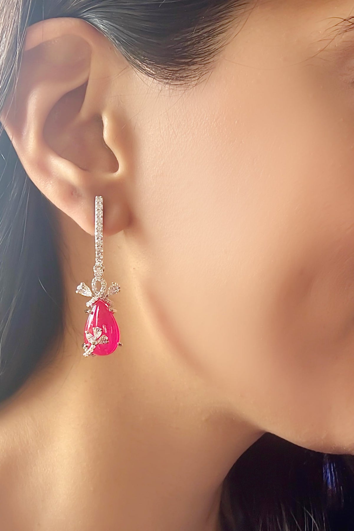 Carved Melon Drop Earrings 