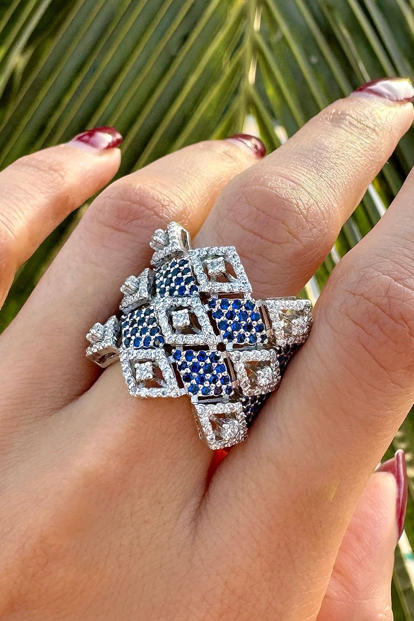 Obsidian Blue Designer Ring 