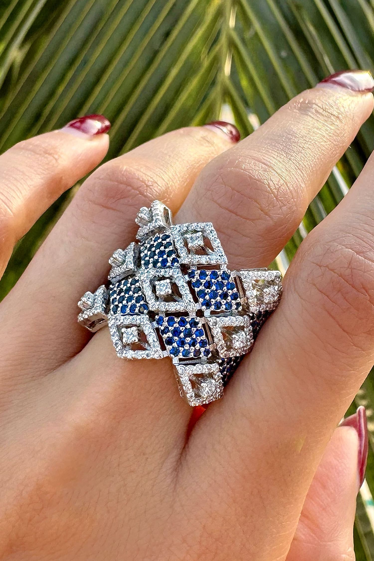 Obsidian Blue Designer Ring 