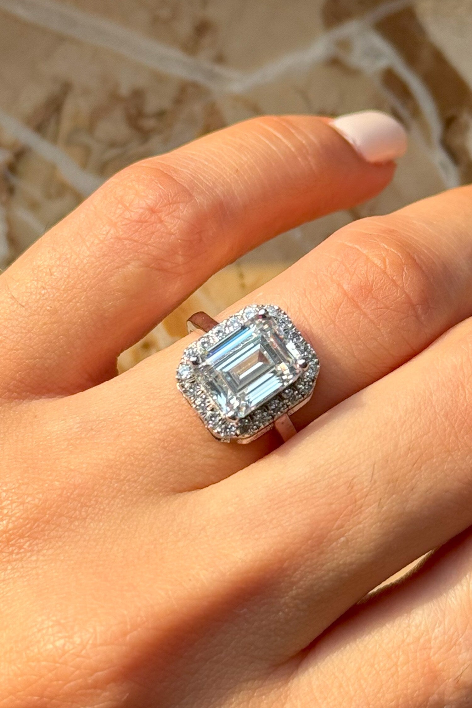 Emerald Cut Solitaire Ring 