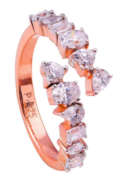 Audrey Fancy Stone Rose Gold Finish Ring 