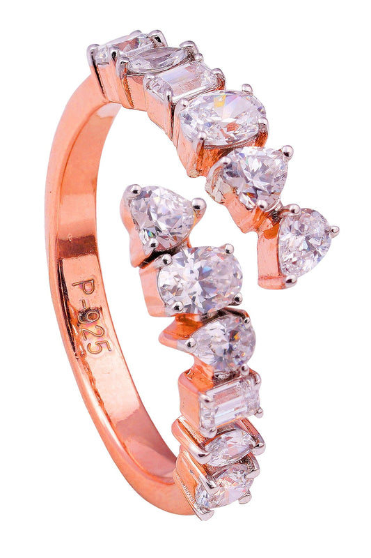 Audrey Fancy Stone Rose Gold Finish Ring 