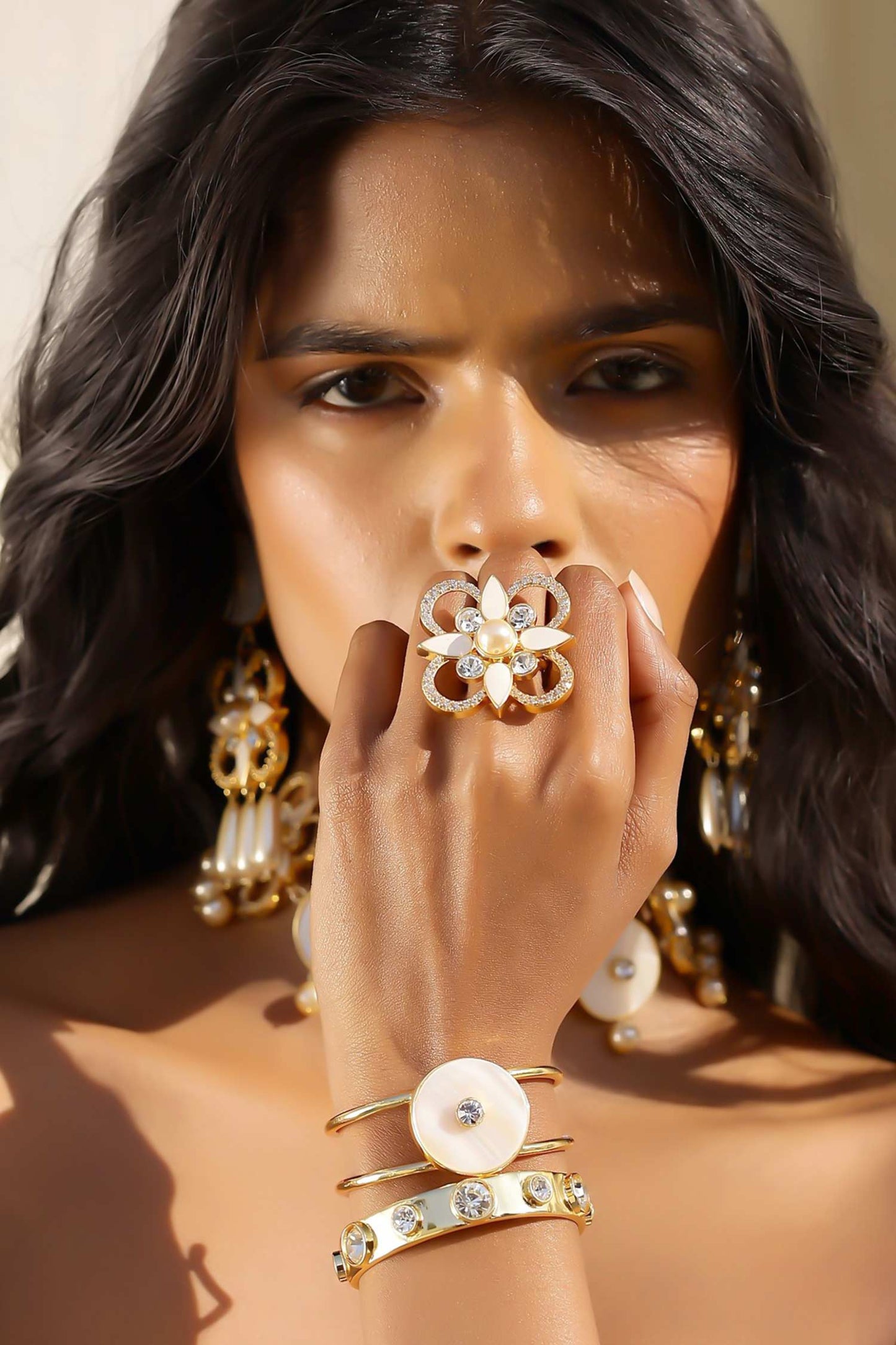 Floral Crystal Ring 