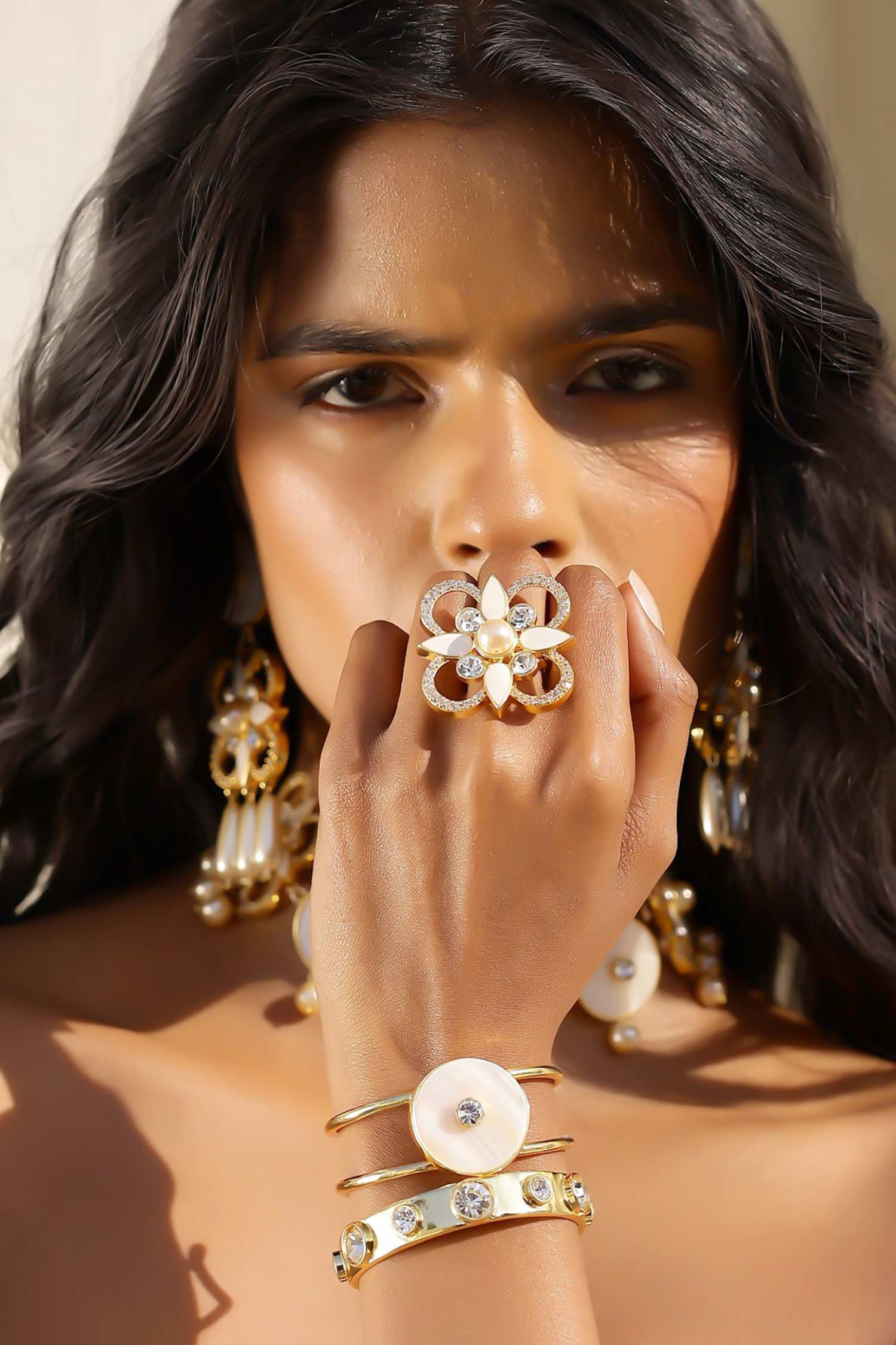 Floral Crystal Ring 