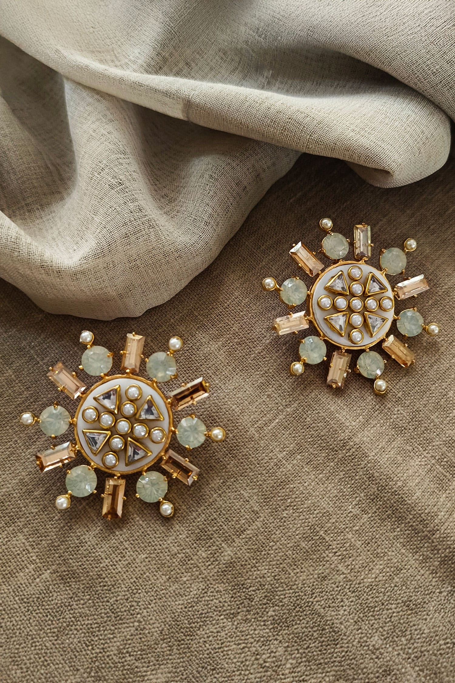 Rubaina Kundan Stud Earrings 
