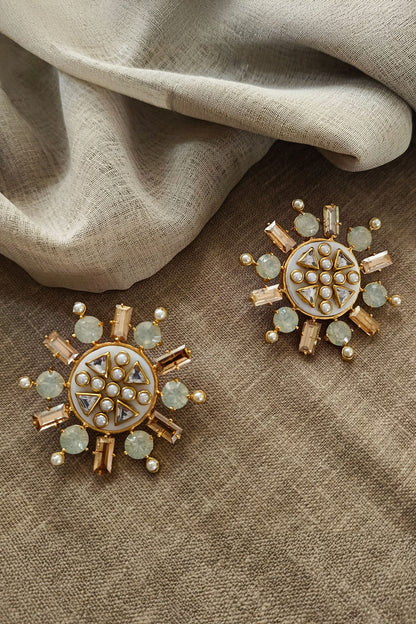 Rubaina Kundan Stud Earrings 