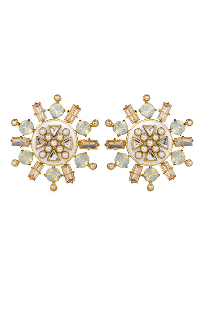 Rubaina Kundan Stud Earrings 