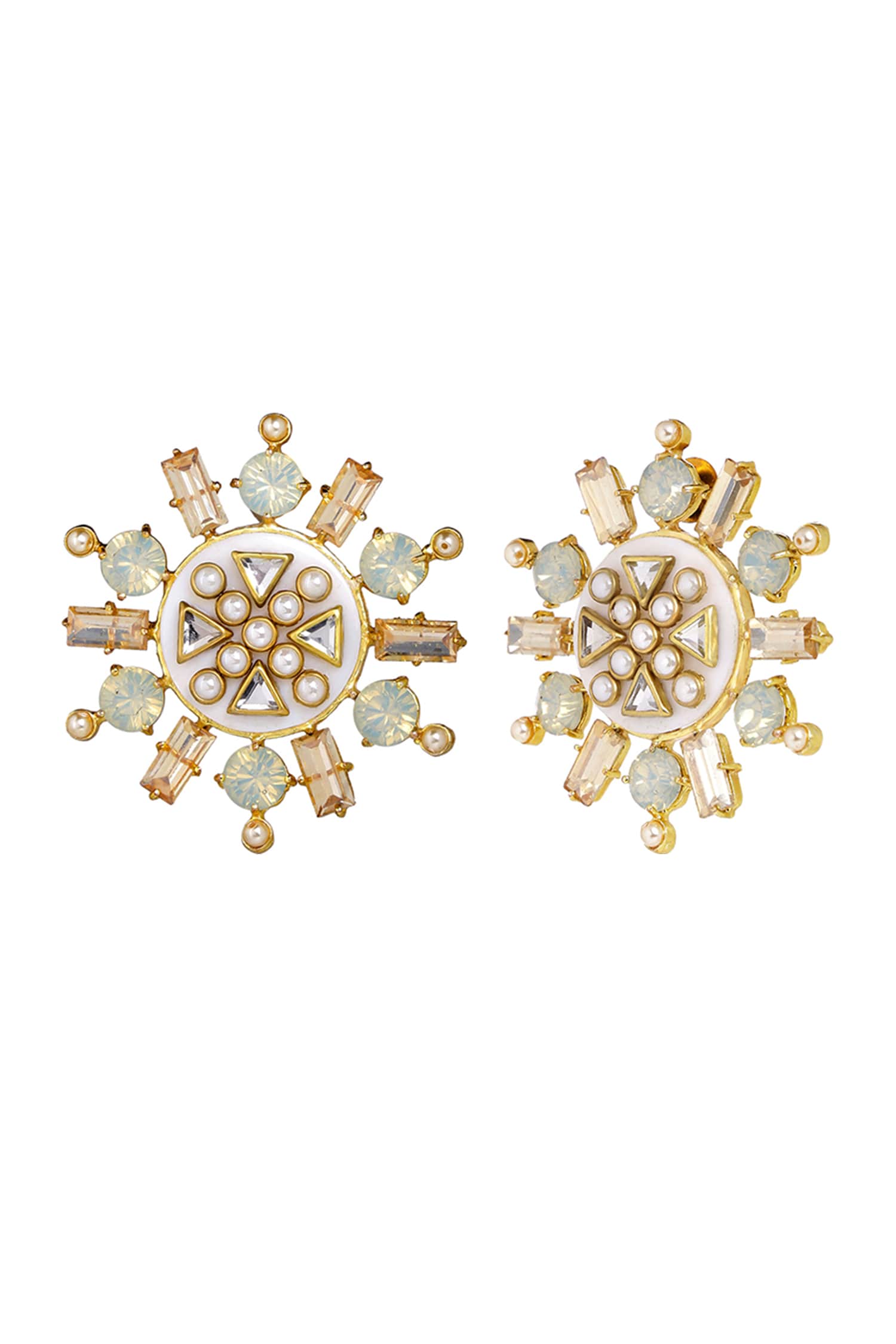 Rubaina Kundan Stud Earrings 