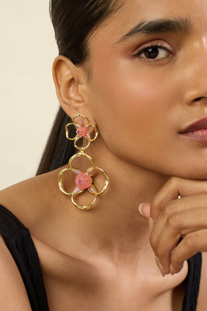 Rose Radiance Dangler Earrings 