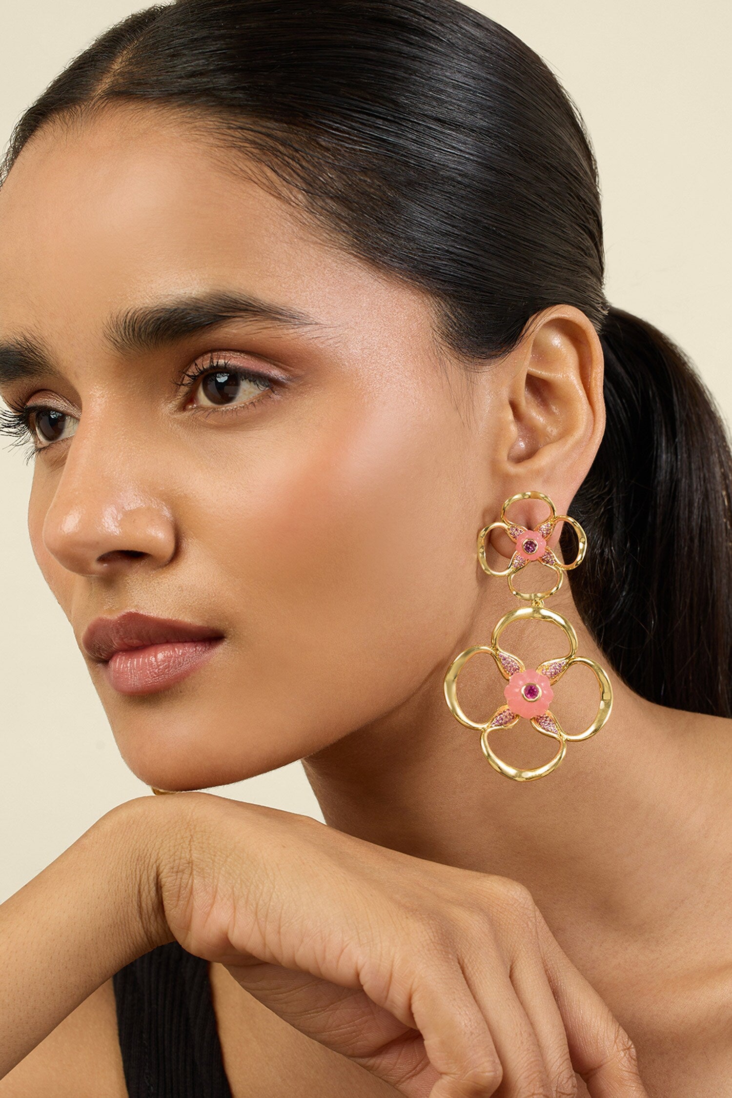 Rose Radiance Dangler Earrings 