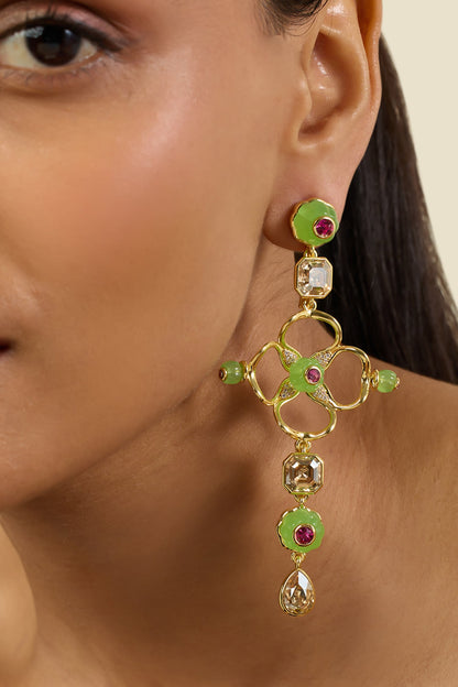 Botanic Brilliance Dangler Earrings 
