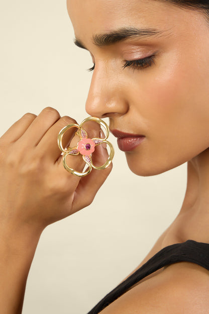 Rosé Fleur 18K Gold Plated Ring 