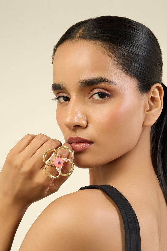 Rosé Fleur 18K Gold Plated Ring 