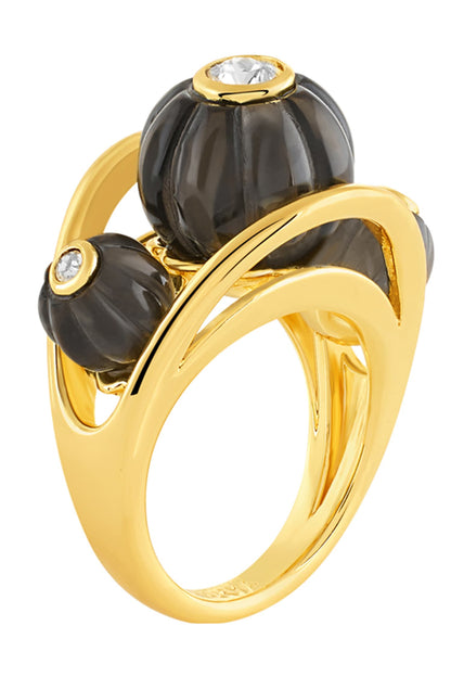Noir Luxe 18K Gold Plated Ring 