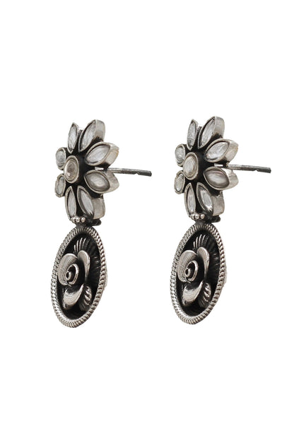 Kundan Silver Handcrafted Earrings 