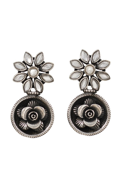 Kundan Silver Handcrafted Earrings 