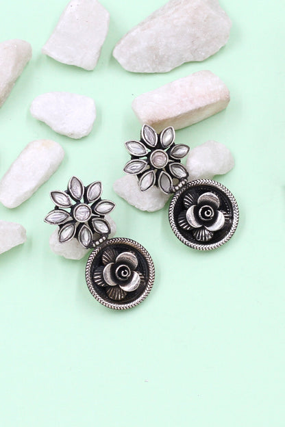 Kundan Silver Handcrafted Earrings 