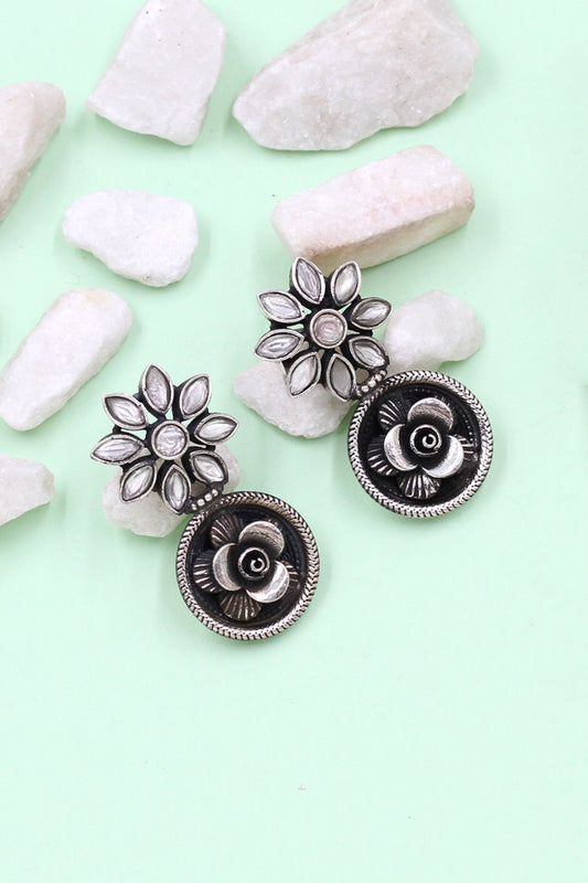 Kundan Silver Handcrafted Earrings 
