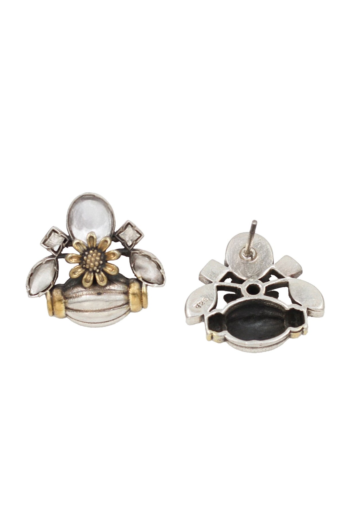 Designer Silver Handcrafted Stud Earrings 