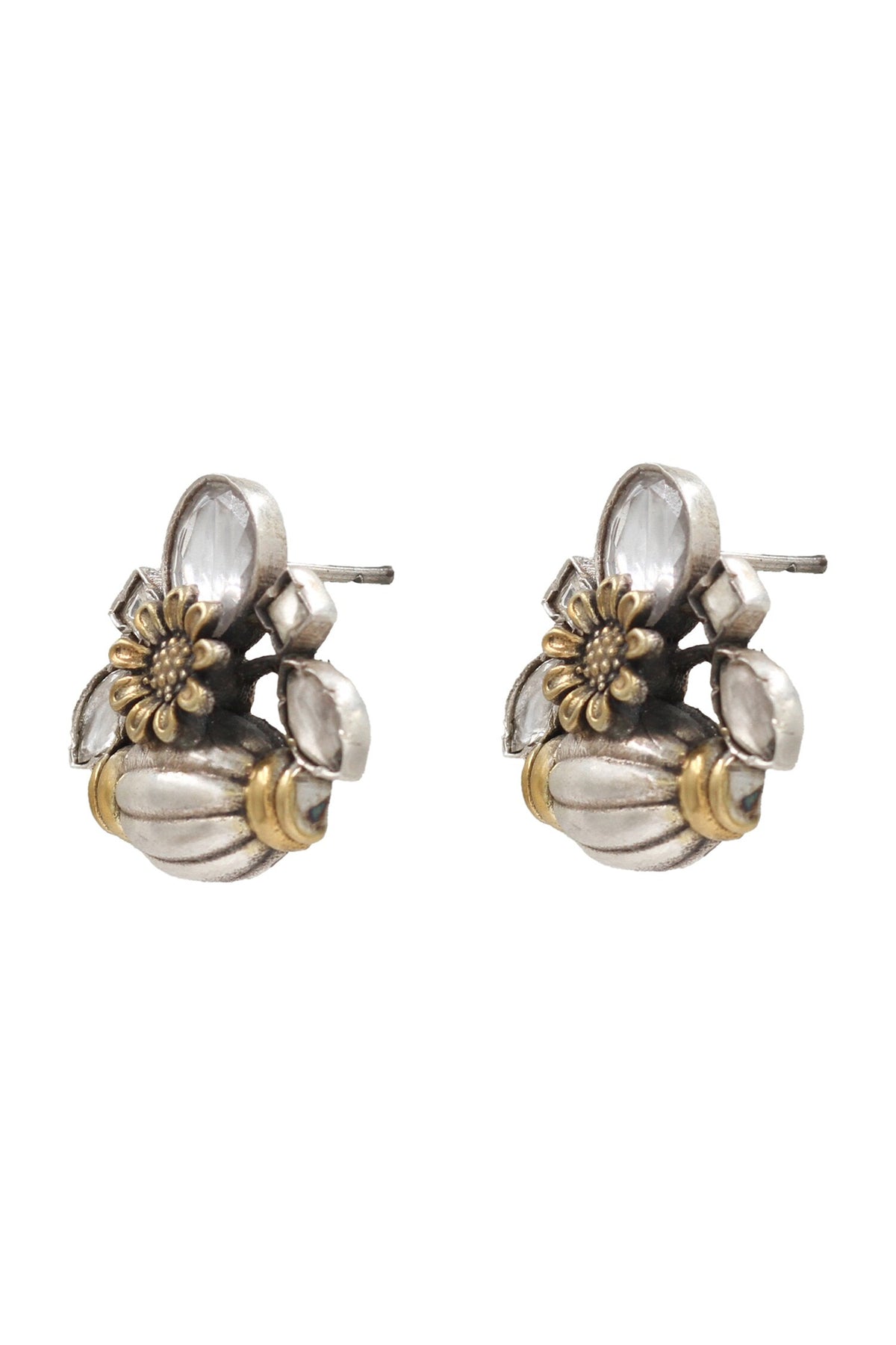 Designer Silver Handcrafted Stud Earrings 