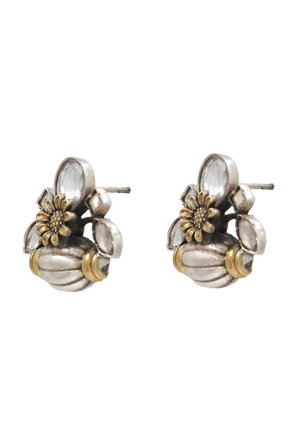 Designer Silver Handcrafted Stud Earrings 