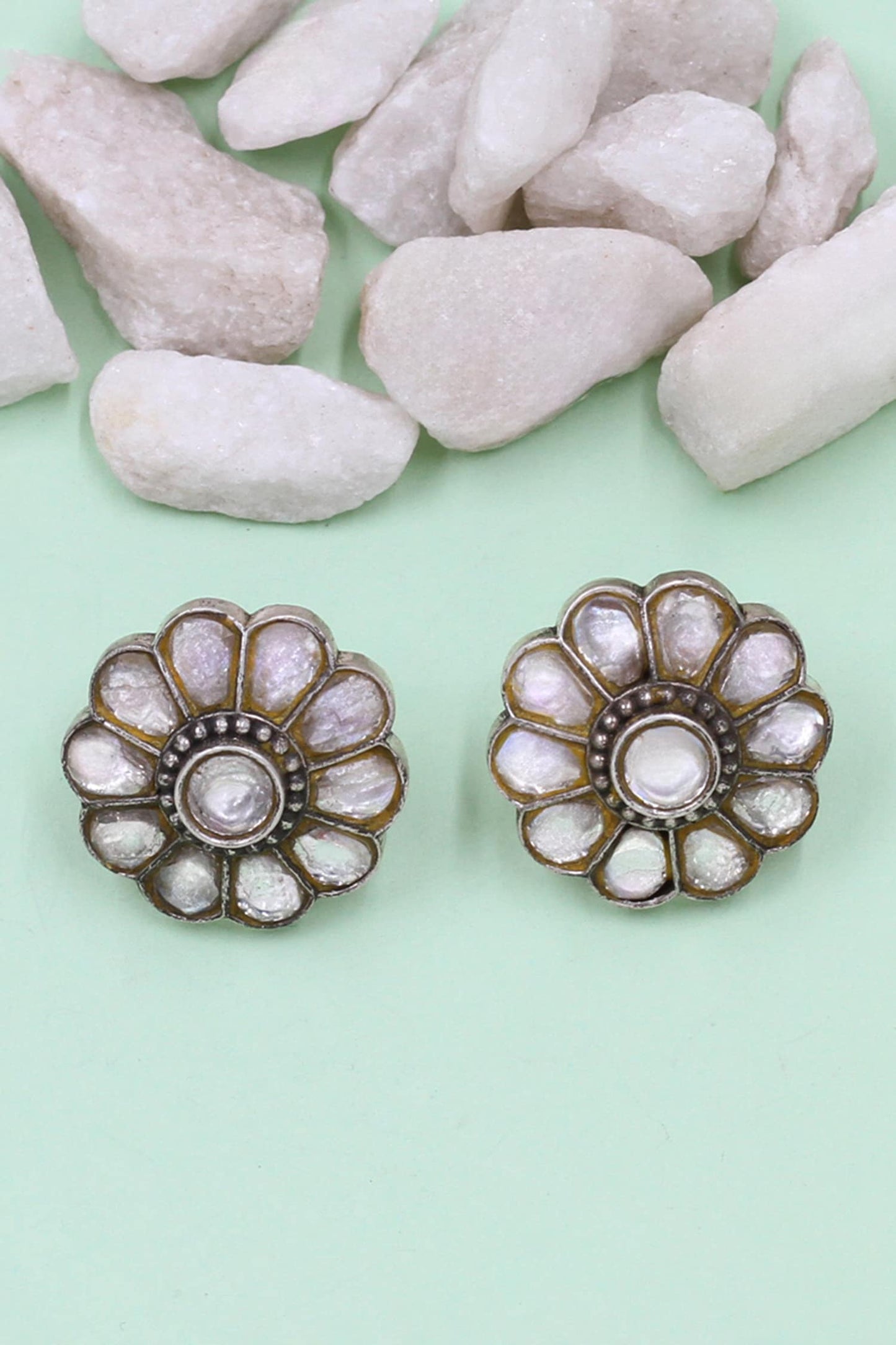 Silver Handcrafted Stud Earrings 