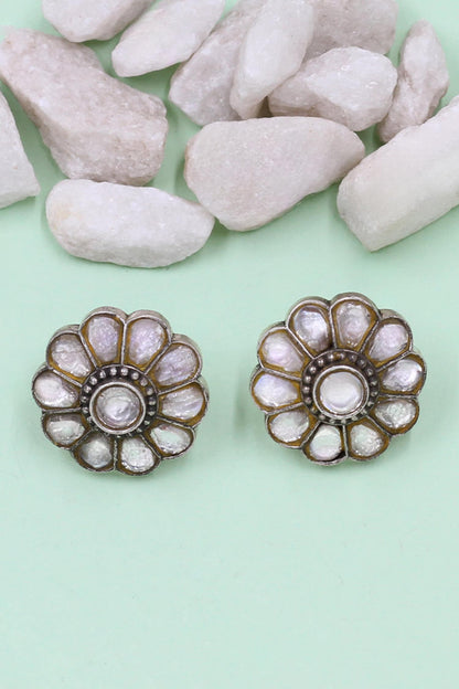 Silver Handcrafted Stud Earrings 