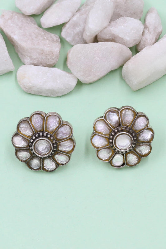 Silver Handcrafted Stud Earrings 