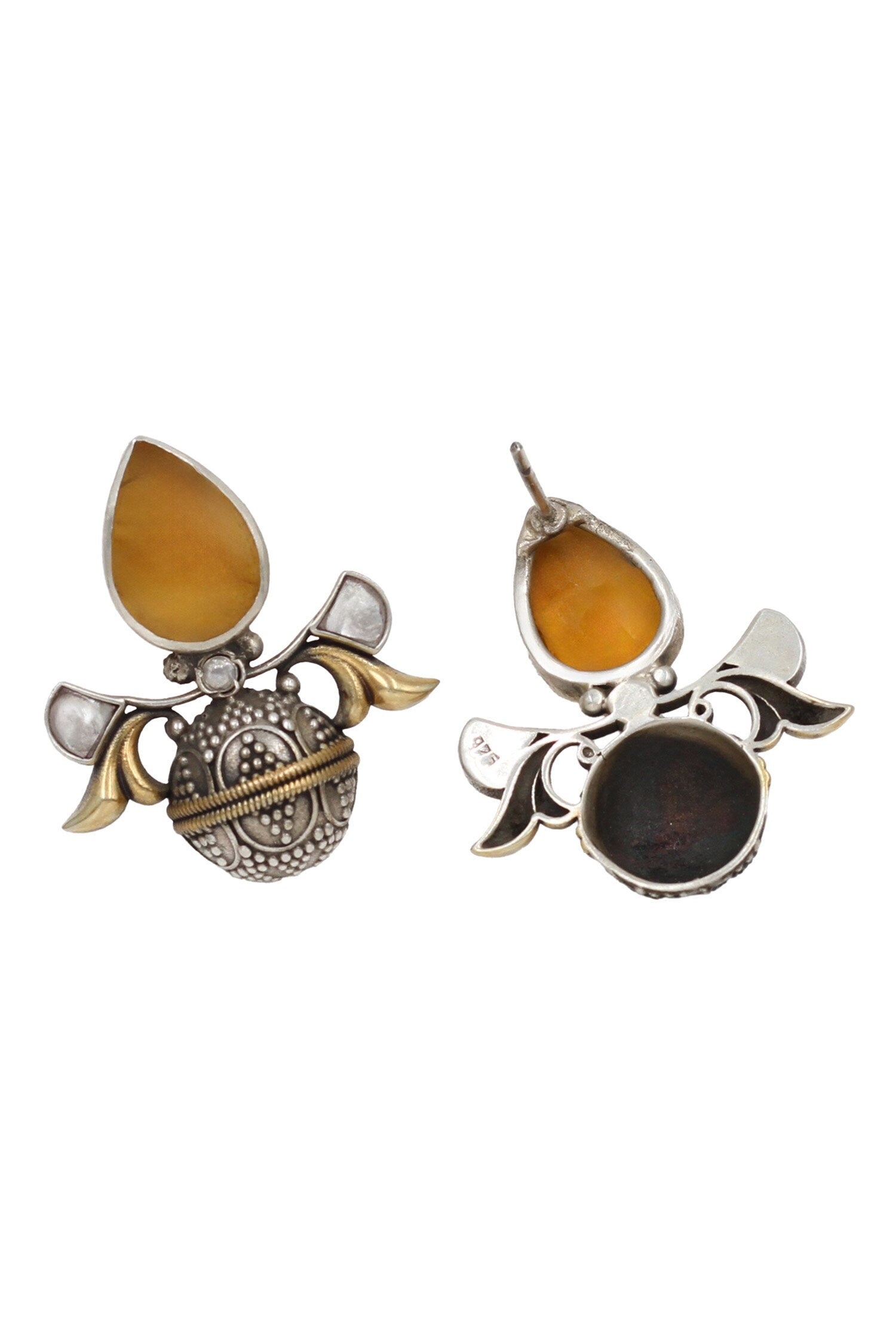 Delicate Grace Silver Onyx Earrings 