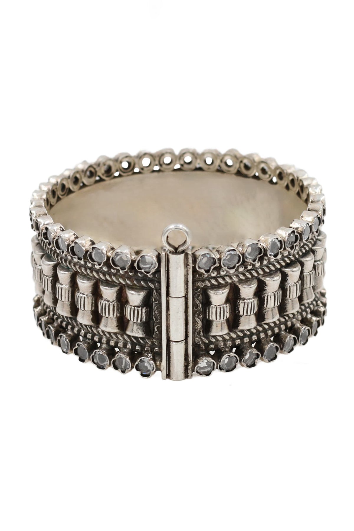 Designer Silver Kundan Bangle 