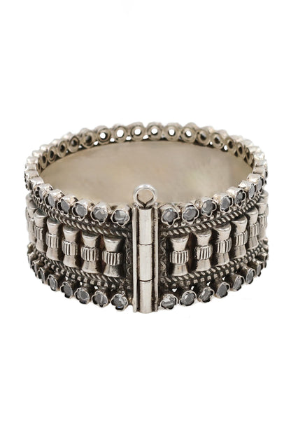 Designer Silver Kundan Bangle 