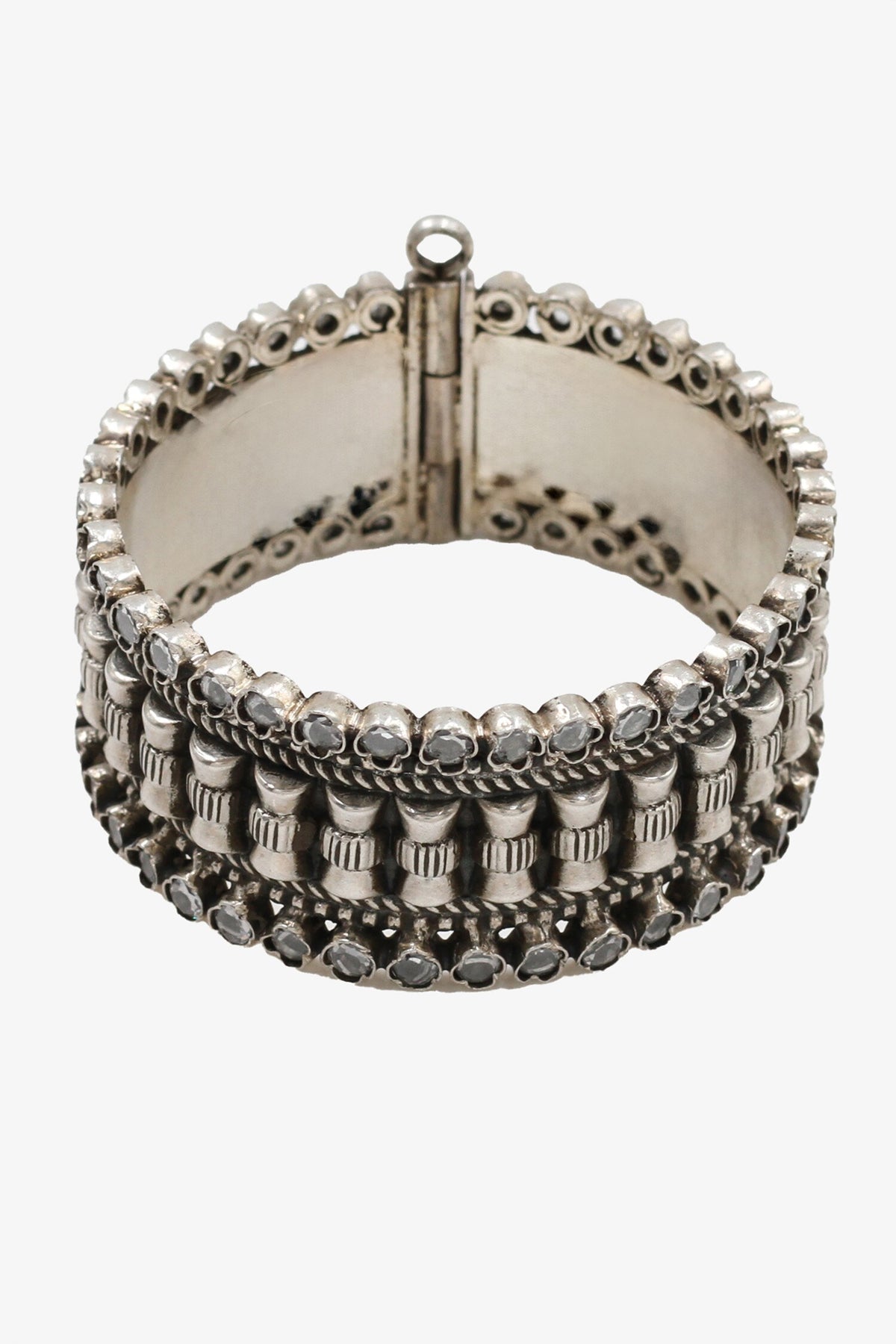 Designer Silver Kundan Bangle 