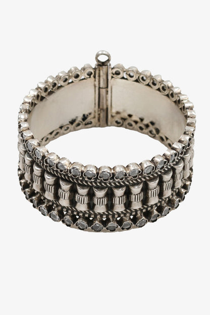 Designer Silver Kundan Bangle 